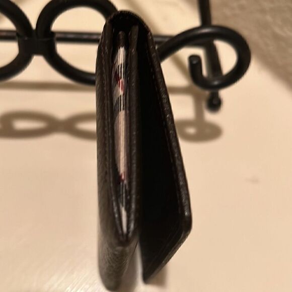 Burberry Unisex Bifold Card Case Coin Pouch Brown Pebbled Leather Minimalist - Picture 9 of 12